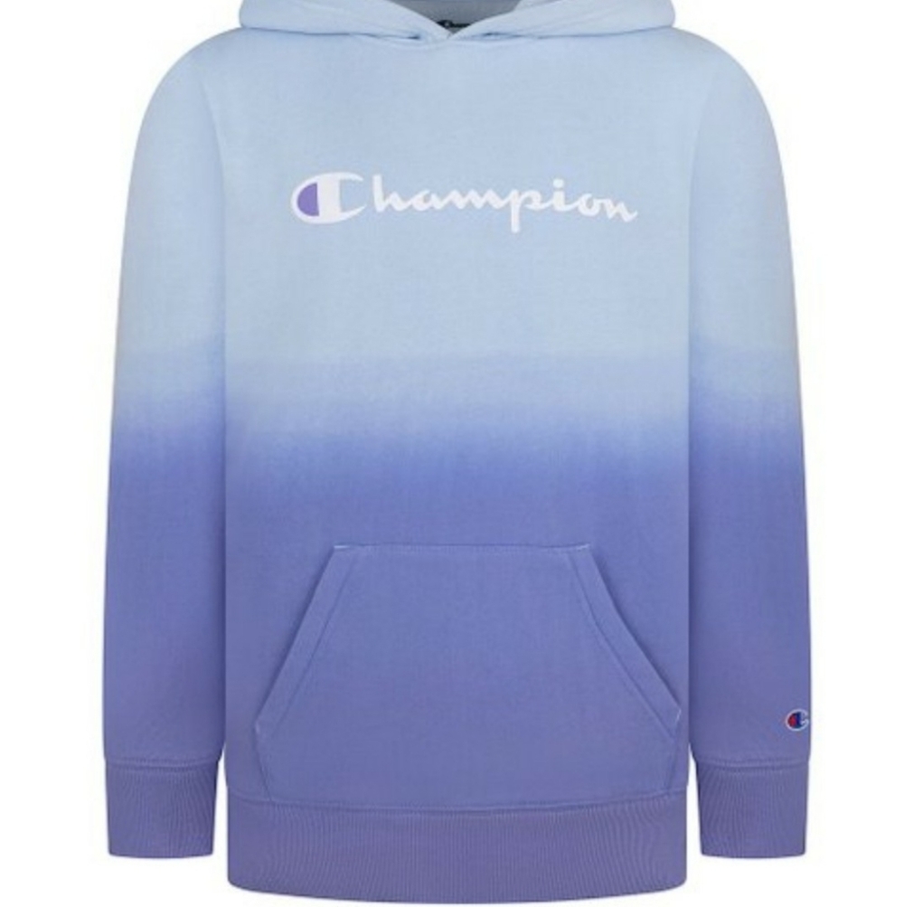 Champion | Collage Blue & Iris Purple Ombré Logo Hoodie - Girls size XL